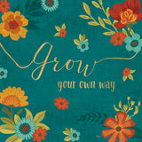 Flourish II Teal by Veronique Charron. SKU 33566a. Archival Giclee Fine art print for wall decor.