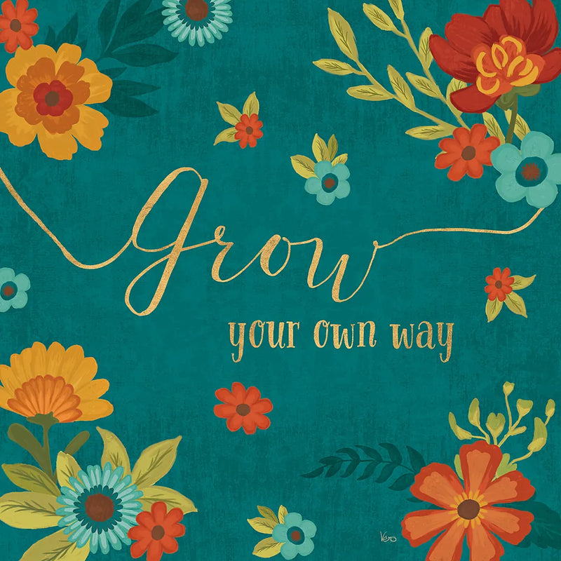 Flourish II Teal by Veronique Charron. SKU 33566a. Archival Giclee Fine art print for wall decor.