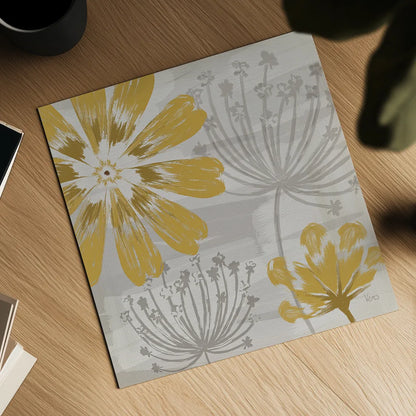 Flowers in the Wind I by Veronique Charron. Shown as a detailed flat fine art print, highlighting archival giclee quality. Available as an archival giclee rolled canvas, fine art paper, or poster print. SKU 14053a.