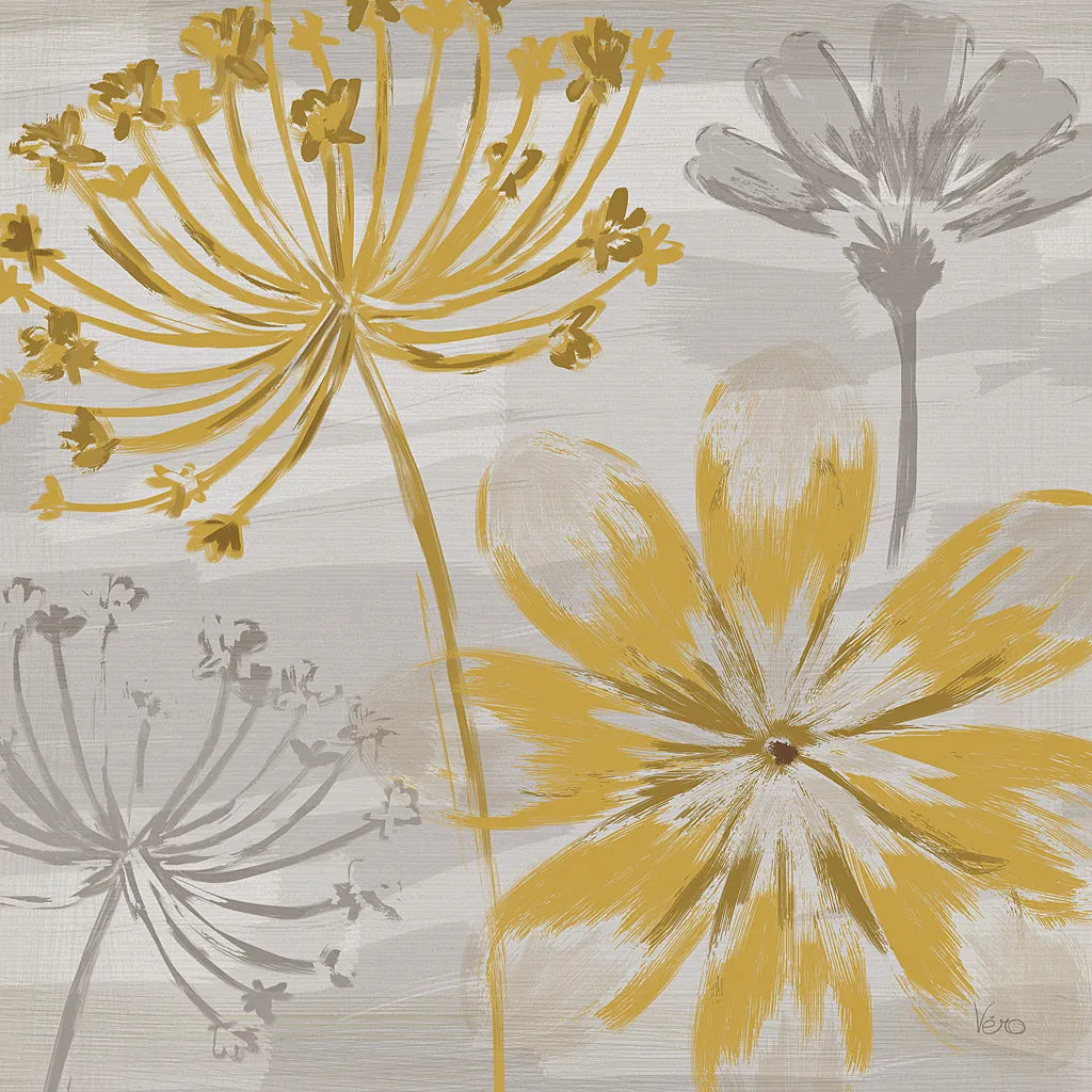 Flowers in the Wind II by Veronique Charron. SKU 14054a. Archival Giclee Fine art print for wall decor.