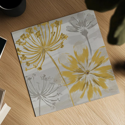 Flowers in the Wind II by Veronique Charron. Shown as a detailed flat fine art print, highlighting archival giclee quality. Available as an archival giclee rolled canvas, fine art paper, or poster print. SKU 14054a.