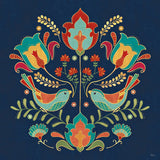 Folk Floral III Dark by Veronique Charron. SKU 47029a. Archival Giclee Fine art print for wall decor.