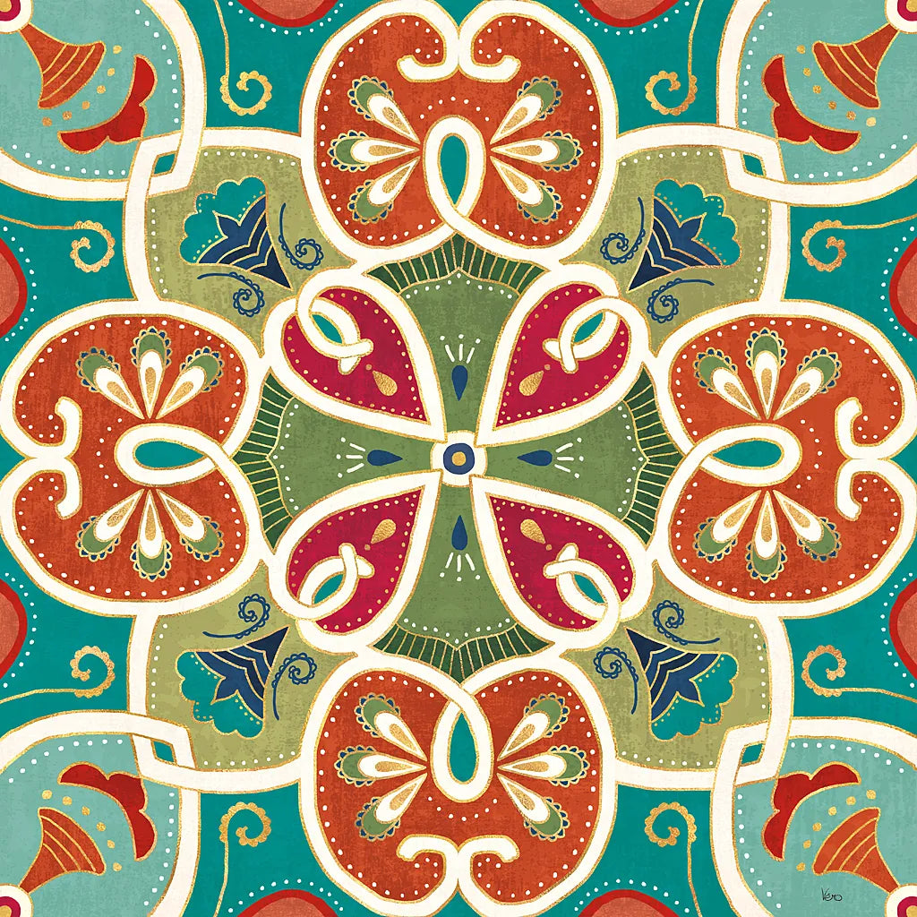 Folk Floral VI by Veronique Charron. SKU 47024a. Archival Giclee Fine art print for wall decor.