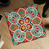 Folk Floral VII by Veronique Charron. Shown as a detailed flat fine art print, highlighting archival giclee quality. Available as an archival giclee rolled canvas, fine art paper, or poster print. SKU 47025a.