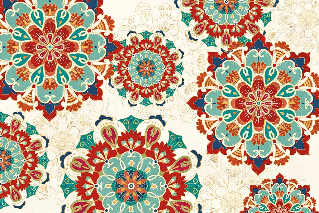 Folk Floral VIII by Veronique Charron. SKU 47026i. Archival Giclee Fine art print for wall decor.