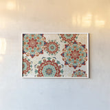 Folk Floral VIII by Veronique Charron. shown as a paper print in a white frame. Available as a archival giclee rolled canvas, fine art paper, or poster print. SKU 47026i.