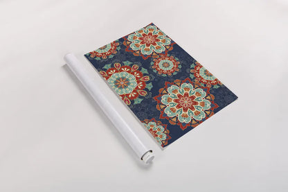 Folk Floral VIII Dark by Veronique Charron. shown as a rolled paper print. Available as archival giclee rolled canvas, fine art paper, or poster print. SKU 47030i.