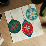 Folk Holiday III by Veronique Charron. Shown as a detailed flat fine art print, highlighting archival giclee quality. Available as an archival giclee rolled canvas, fine art paper, or poster print. SKU 97724a.
