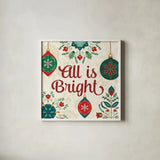 Folk Holiday VII by Veronique Charron. Shown in a crisp white glass frame for a clean and minimalist style. Available as an archival giclee rolled canvas, fine art paper, or poster print. SKU 97728a.