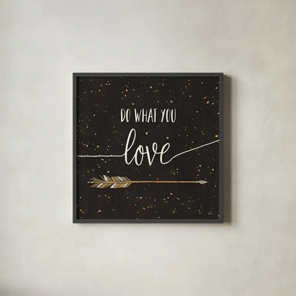 Follow your Dreams I by Veronique Charron. Shown in a sleek black glass frame for a contemporary gallery look. Available as an archival giclee rolled canvas, fine art paper, or poster print. SKU 29874a.