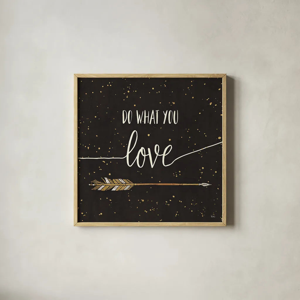 Follow your Dreams I by Veronique Charron. Shown in a natural wood glass frame for a timeless modern aesthetic. Available as an archival giclee rolled canvas, fine art paper, or poster print. SKU 29874a.