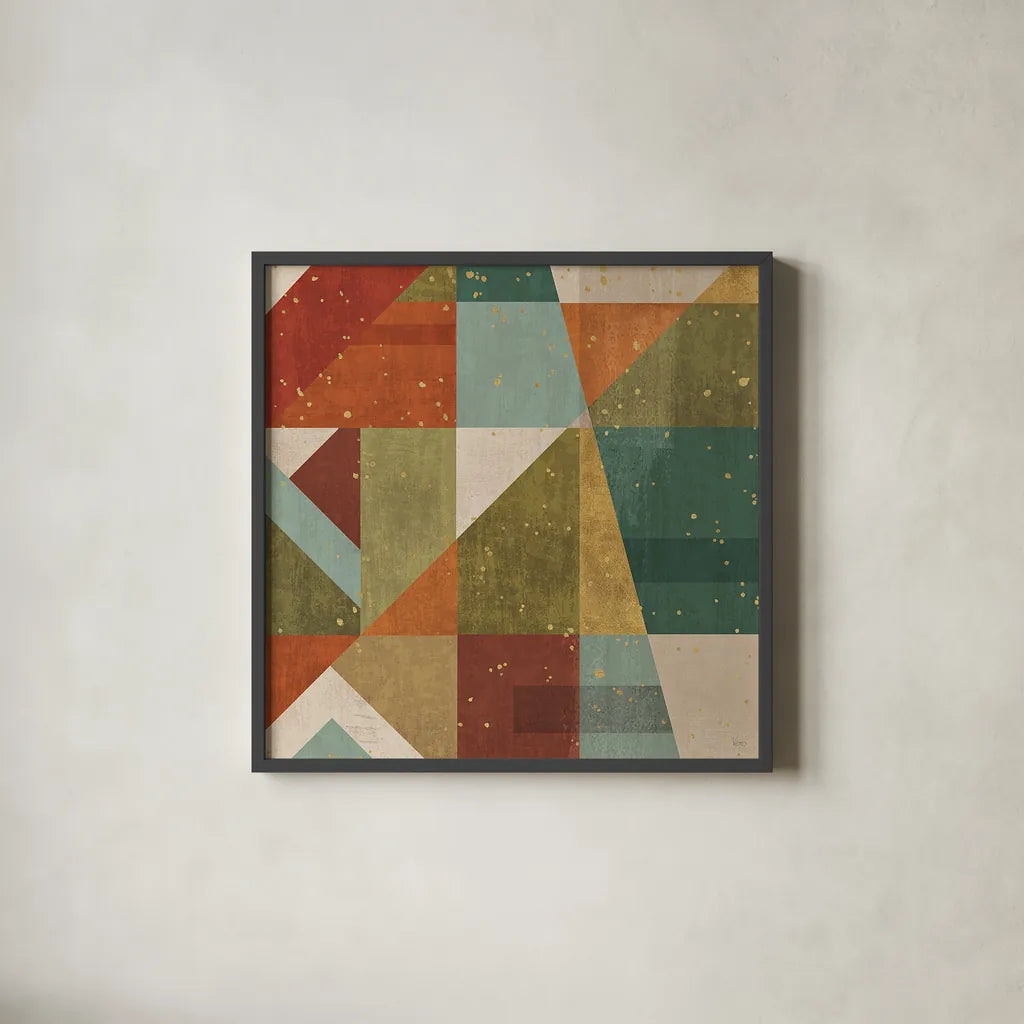 Framework VI Spice by Veronique Charron. Shown in a sleek black glass frame for a contemporary gallery look. Available as an archival giclee rolled canvas, fine art paper, or poster print. SKU 28822a.