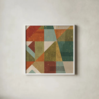 Framework VI Spice by Veronique Charron. Shown in a crisp white glass frame for a clean and minimalist style. Available as an archival giclee rolled canvas, fine art paper, or poster print. SKU 28822a.