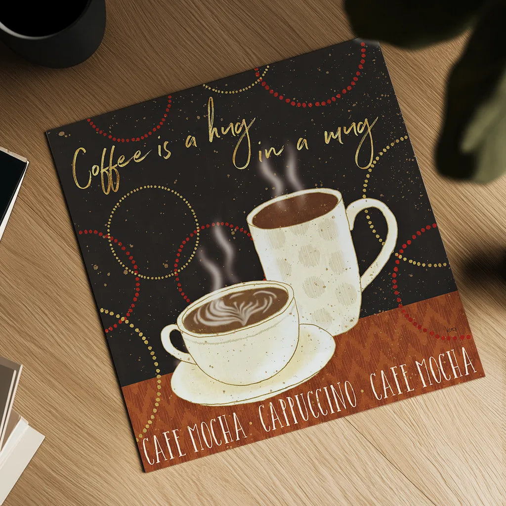 Fresh Coffee III by Veronique Charron. Shown as a detailed flat fine art print, highlighting archival giclee quality. Available as an archival giclee rolled canvas, fine art paper, or poster print. SKU 35226a.