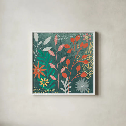 Fresh Petals II by Veronique Charron. Shown in a crisp white glass frame for a clean and minimalist style. Available as an archival giclee rolled canvas, fine art paper, or poster print. SKU 79636a.