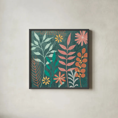 Fresh Petals III by Veronique Charron. Shown in a sleek black glass frame for a contemporary gallery look. Available as an archival giclee rolled canvas, fine art paper, or poster print. SKU 79637a.