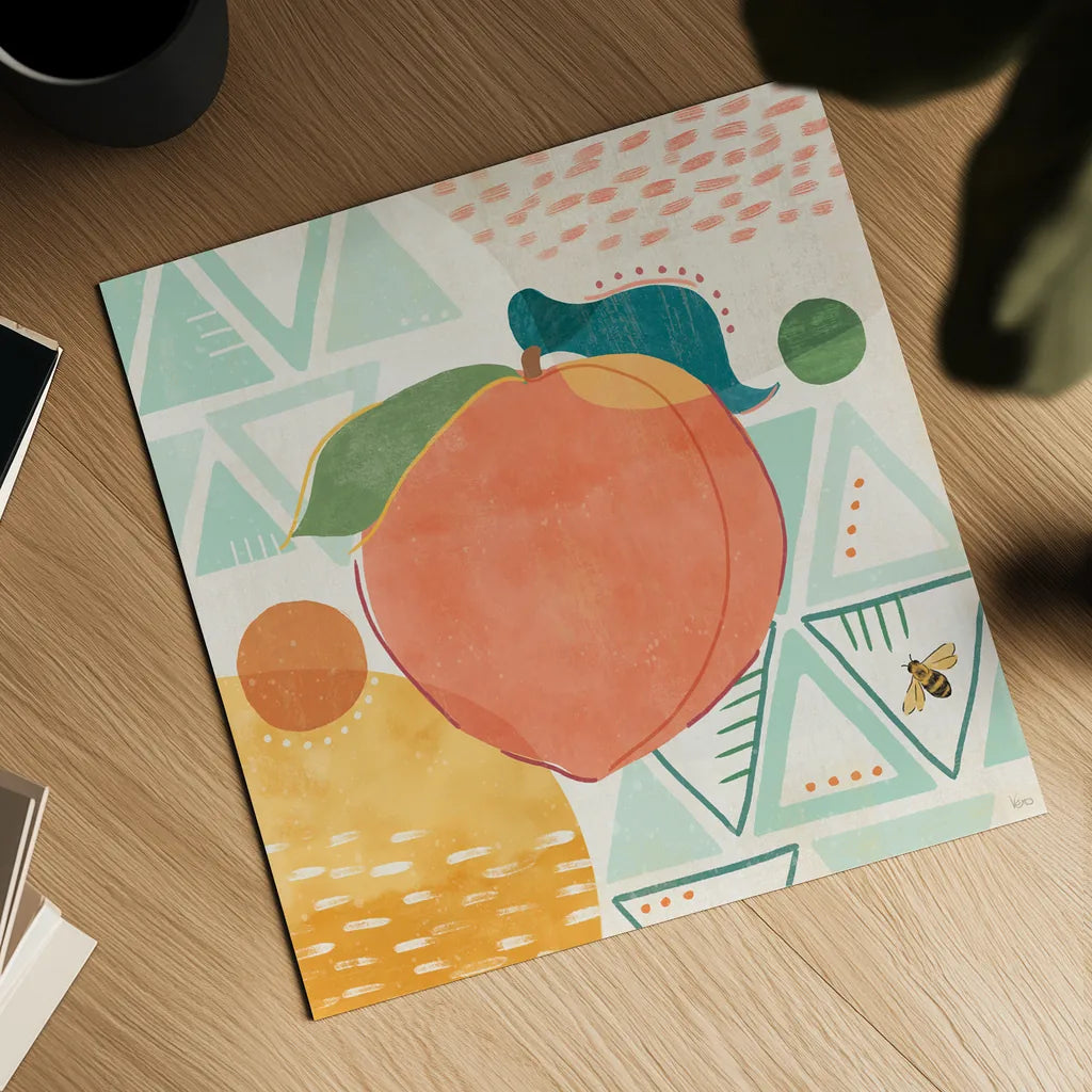 Fruit Frenzy III by Veronique Charron. Shown as a detailed flat fine art print, highlighting archival giclee quality. Available as an archival giclee rolled canvas, fine art paper, or poster print. SKU 72395a.