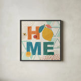 Fruit Frenzy IX by Veronique Charron. Shown in a sleek black glass frame for a contemporary gallery look. Available as an archival giclee rolled canvas, fine art paper, or poster print. SKU 72401a.