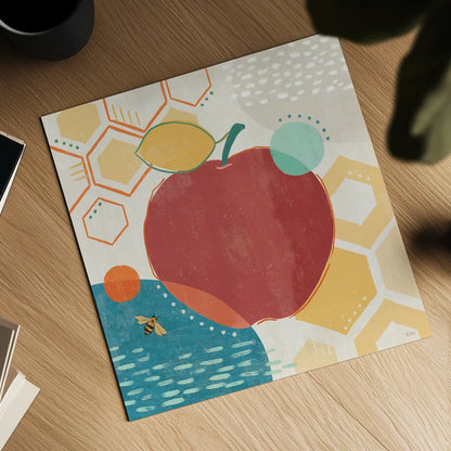 Fruit Frenzy V by Veronique Charron. Shown as a detailed flat fine art print, highlighting archival giclee quality. Available as an archival giclee rolled canvas, fine art paper, or poster print. SKU 72397a.