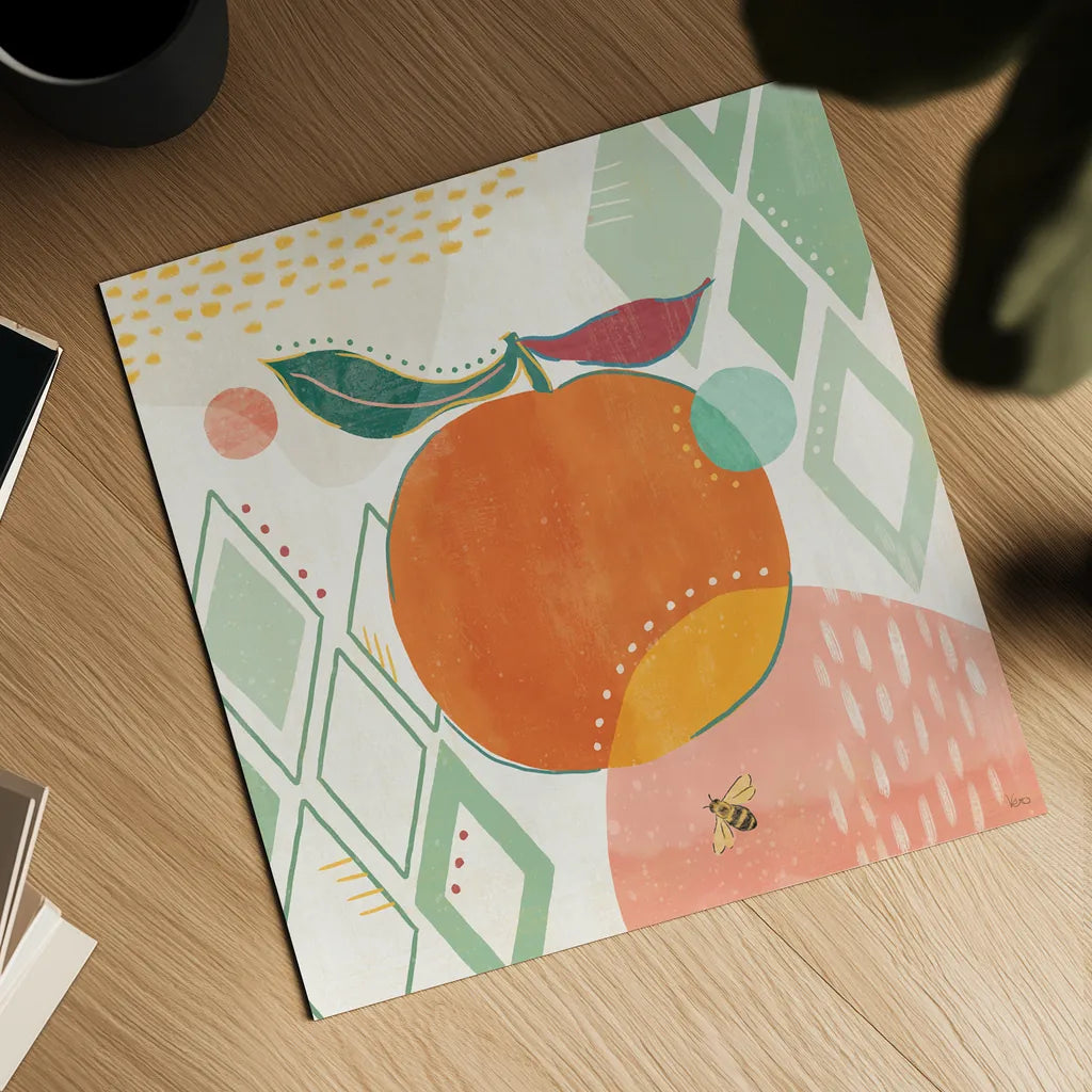 Fruit Frenzy VII by Veronique Charron. Shown as a detailed flat fine art print, highlighting archival giclee quality. Available as an archival giclee rolled canvas, fine art paper, or poster print. SKU 72399a.