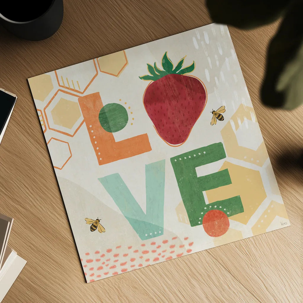 Fruit Frenzy VIII by Veronique Charron. Shown as a detailed flat fine art print, highlighting archival giclee quality. Available as an archival giclee rolled canvas, fine art paper, or poster print. SKU 72400a.