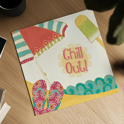 Fun in the Sun I by Veronique Charron. Shown as a detailed flat fine art print, highlighting archival giclee quality. Available as an archival giclee rolled canvas, fine art paper, or poster print. SKU 42510a.