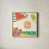 Fun in the Sun I by Veronique Charron. Shown in a natural wood glass frame for a timeless modern aesthetic. Available as an archival giclee rolled canvas, fine art paper, or poster print. SKU 42510a.