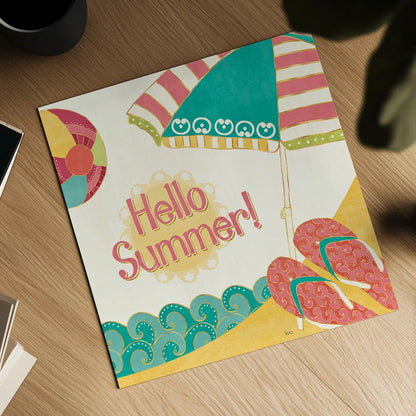 Fun in the Sun II by Veronique Charron. Shown as a detailed flat fine art print, highlighting archival giclee quality. Available as an archival giclee rolled canvas, fine art paper, or poster print. SKU 42511a.