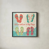 Fun in the Sun III by Veronique Charron. Shown in a sleek black glass frame for a contemporary gallery look. Available as an archival giclee rolled canvas, fine art paper, or poster print. SKU 42512a.