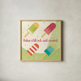 Fun in the Sun IV by Veronique Charron. Shown in a natural wood glass frame for a timeless modern aesthetic. Available as an archival giclee rolled canvas, fine art paper, or poster print. SKU 42513a.
