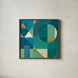 Geo Contour II by Veronique Charron. Shown in a sleek black glass frame for a contemporary gallery look. Available as an archival giclee rolled canvas, fine art paper, or poster print. SKU 28733a.