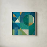 Geo Contour II by Veronique Charron. Shown in a crisp white glass frame for a clean and minimalist style. Available as an archival giclee rolled canvas, fine art paper, or poster print. SKU 28733a.