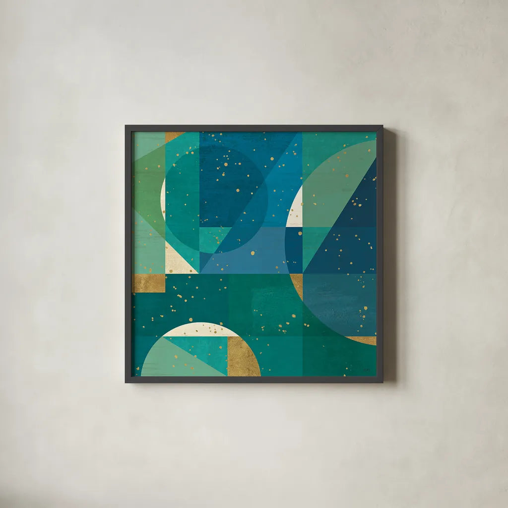 Geo Contour III by Veronique Charron. Shown in a sleek black glass frame for a contemporary gallery look. Available as an archival giclee rolled canvas, fine art paper, or poster print. SKU 28734a.