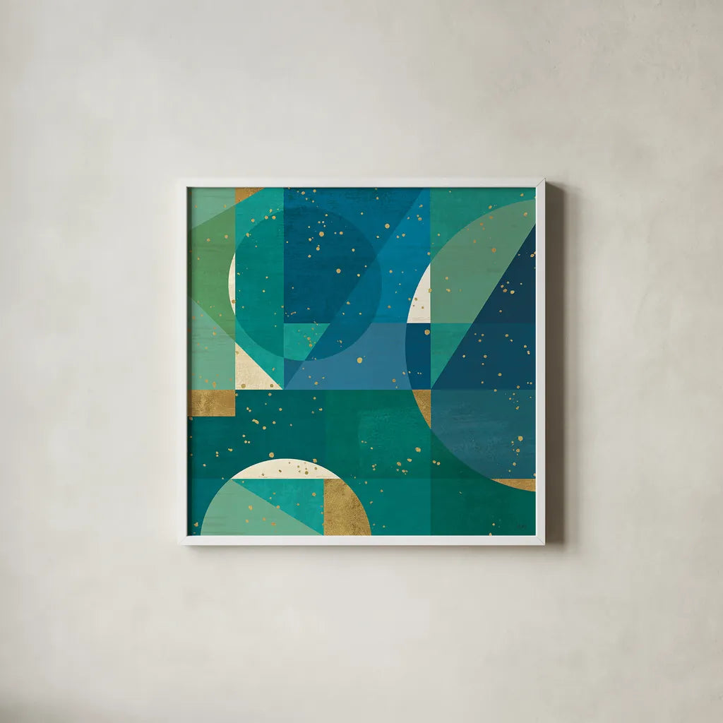 Geo Contour III by Veronique Charron. Shown in a crisp white glass frame for a clean and minimalist style. Available as an archival giclee rolled canvas, fine art paper, or poster print. SKU 28734a.