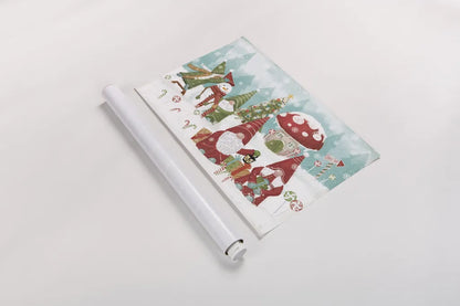 Gnome Sweet Gnome I by Veronique Charron. shown as a rolled paper print. Available as archival giclee rolled canvas, fine art paper, or poster print. SKU 69509i.