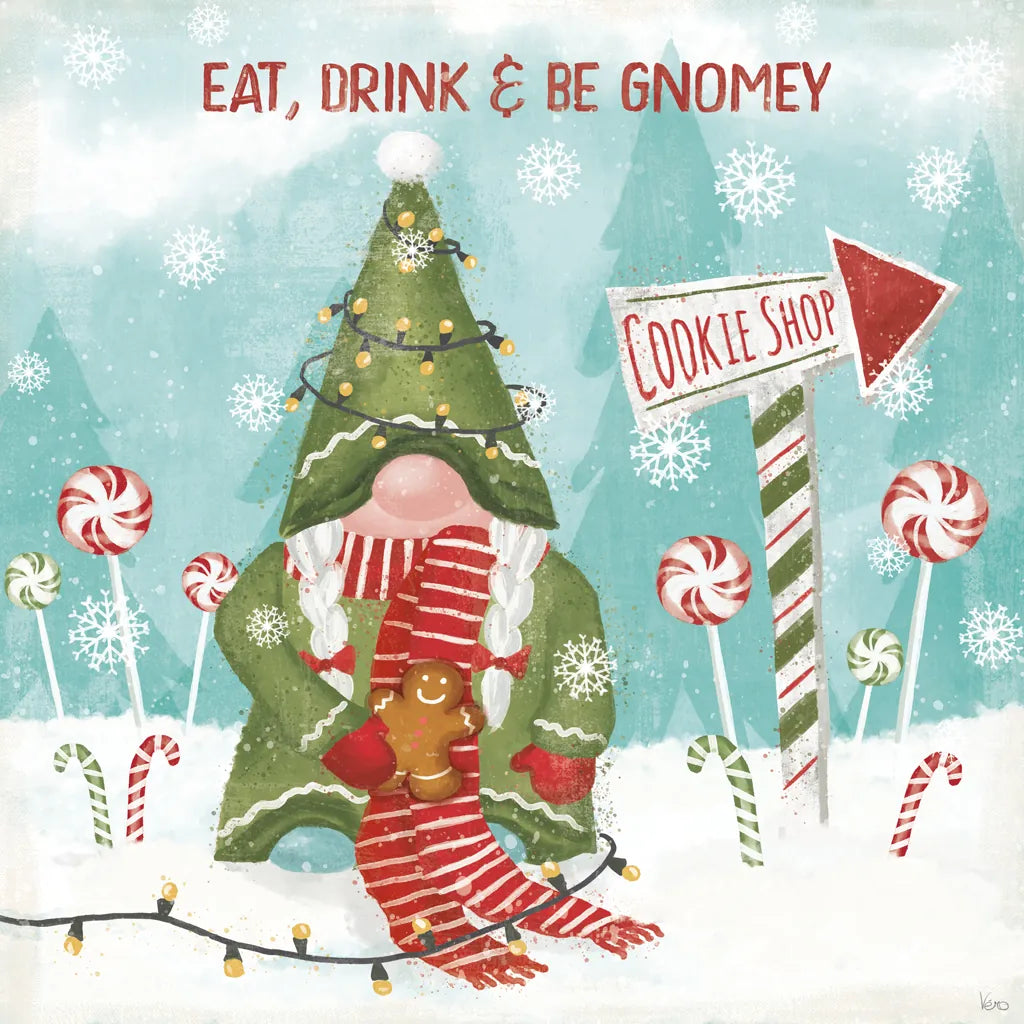 Gnome Sweet Gnome III by Veronique Charron. SKU 69511a. Archival Giclee Fine art print for wall decor.