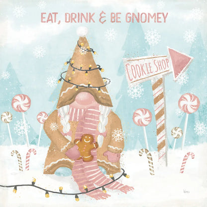 Gnome Sweet Gnome III Blush by Veronique Charron. SKU 70598a. Archival Giclee Fine art print for wall decor.