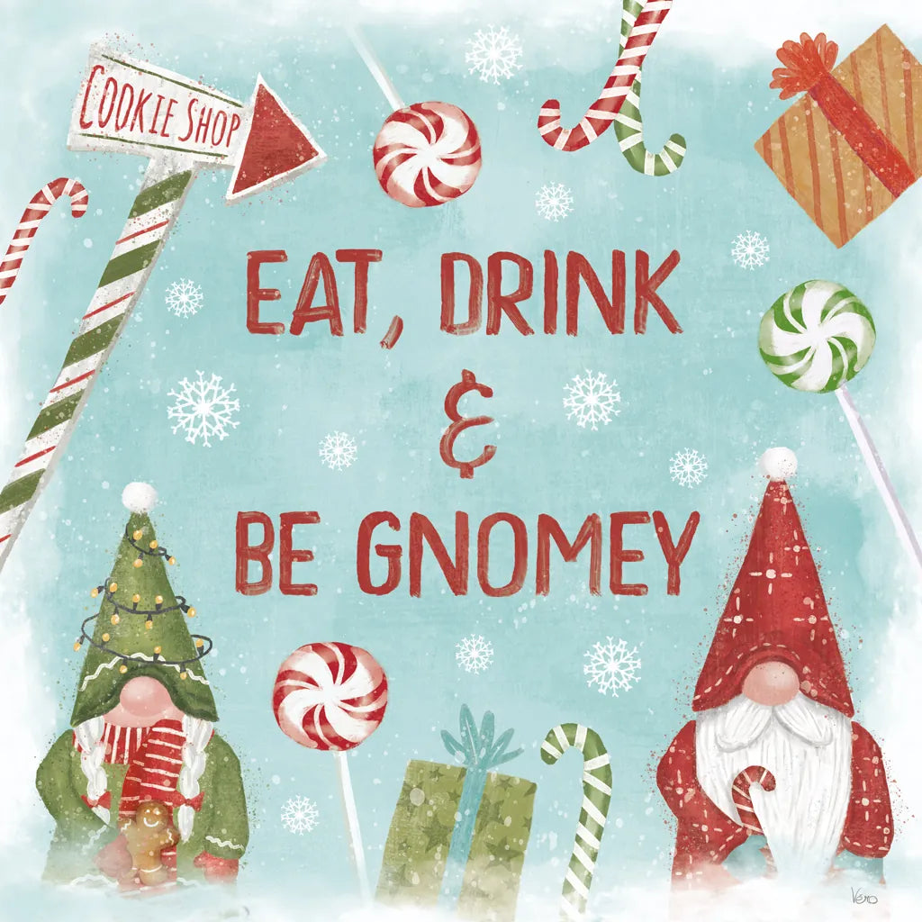 Gnome Sweet Gnome VI by Veronique Charron. SKU 69514a. Archival Giclee Fine art print for wall decor.