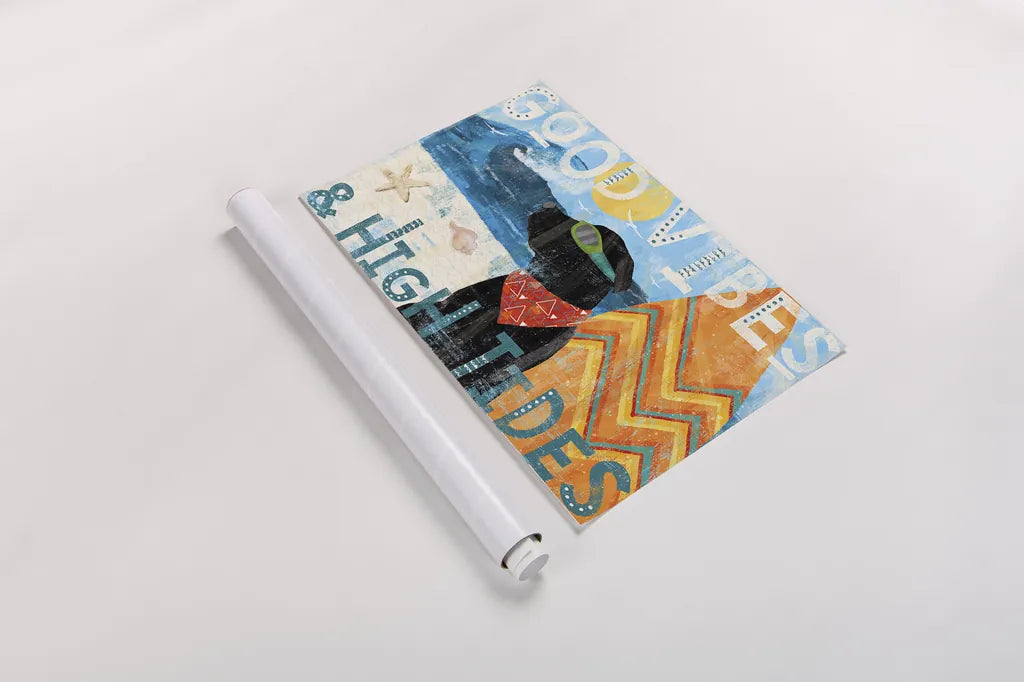 Good Vibes II by Veronique Charron. shown as a rolled paper print. Available as archival giclee rolled canvas, fine art paper, or poster print. SKU 52148i.