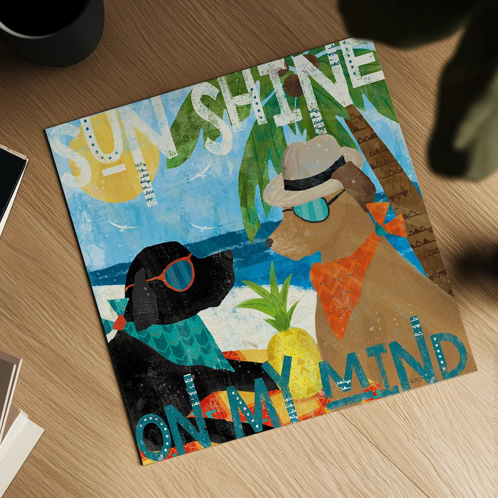 Good Vibes III by Veronique Charron. Shown as a detailed flat fine art print, highlighting archival giclee quality. Available as an archival giclee rolled canvas, fine art paper, or poster print. SKU 52149a.