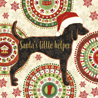 Happy Holidogs I by Veronique Charron. SKU 26059a. Archival Giclee Fine art print for wall decor.