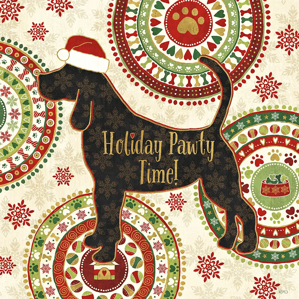 Happy Holidogs II by Veronique Charron. SKU 26060a. Archival Giclee Fine art print for wall decor.