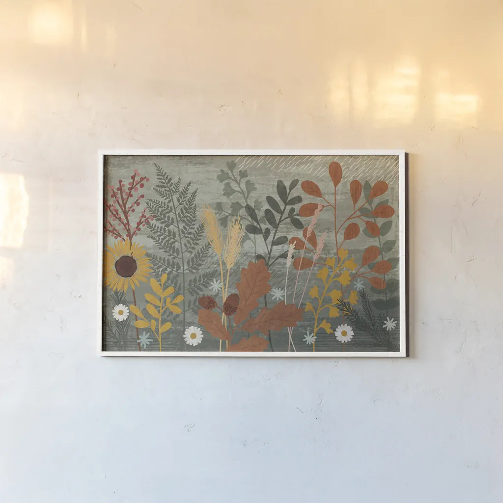 Harvest Craze I by Veronique Charron. shown as a paper print in a white frame. Available as a archival giclee rolled canvas, fine art paper, or poster print. SKU 81581i.