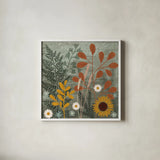 Harvest Craze II by Veronique Charron. Shown in a crisp white glass frame for a clean and minimalist style. Available as an archival giclee rolled canvas, fine art paper, or poster print. SKU 81582a.