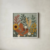 Harvest Craze III by Veronique Charron. Shown in a crisp white glass frame for a clean and minimalist style. Available as an archival giclee rolled canvas, fine art paper, or poster print. SKU 81583a.