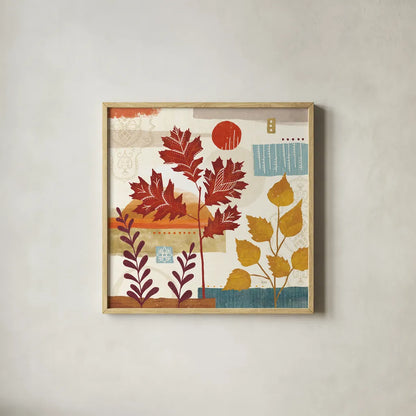 Harvest Horizon III by Veronique Charron. Shown in a natural wood glass frame for a timeless modern aesthetic. Available as an archival giclee rolled canvas, fine art paper, or poster print. SKU 83026a.