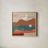 Harvest Horizon V by Veronique Charron. Shown in a natural wood glass frame for a timeless modern aesthetic. Available as an archival giclee rolled canvas, fine art paper, or poster print. SKU 83028a.