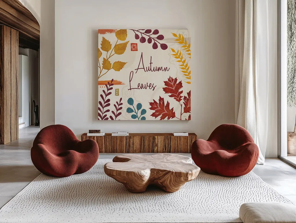 Harvest Horizon VII by Veronique Charron. Shown as extra-large giant wall art in a modern living room. Available as an archival giclee rolled canvas, fine art paper, or poster print. SKU 83030a.