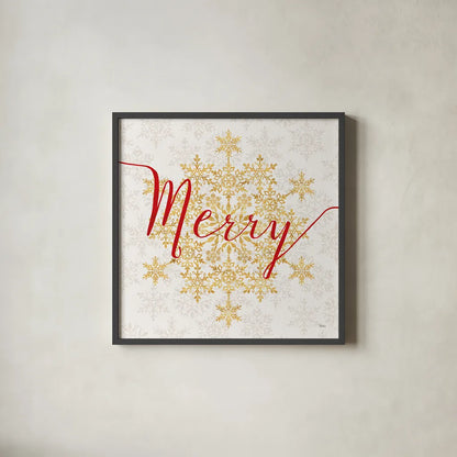 Holiday Charms I by Veronique Charron. Shown in a sleek black glass frame for a contemporary gallery look. Available as an archival giclee rolled canvas, fine art paper, or poster print. SKU 31965a.