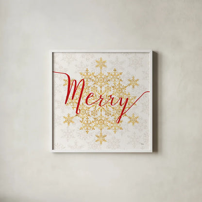 Holiday Charms I by Veronique Charron. Shown in a crisp white glass frame for a clean and minimalist style. Available as an archival giclee rolled canvas, fine art paper, or poster print. SKU 31965a.